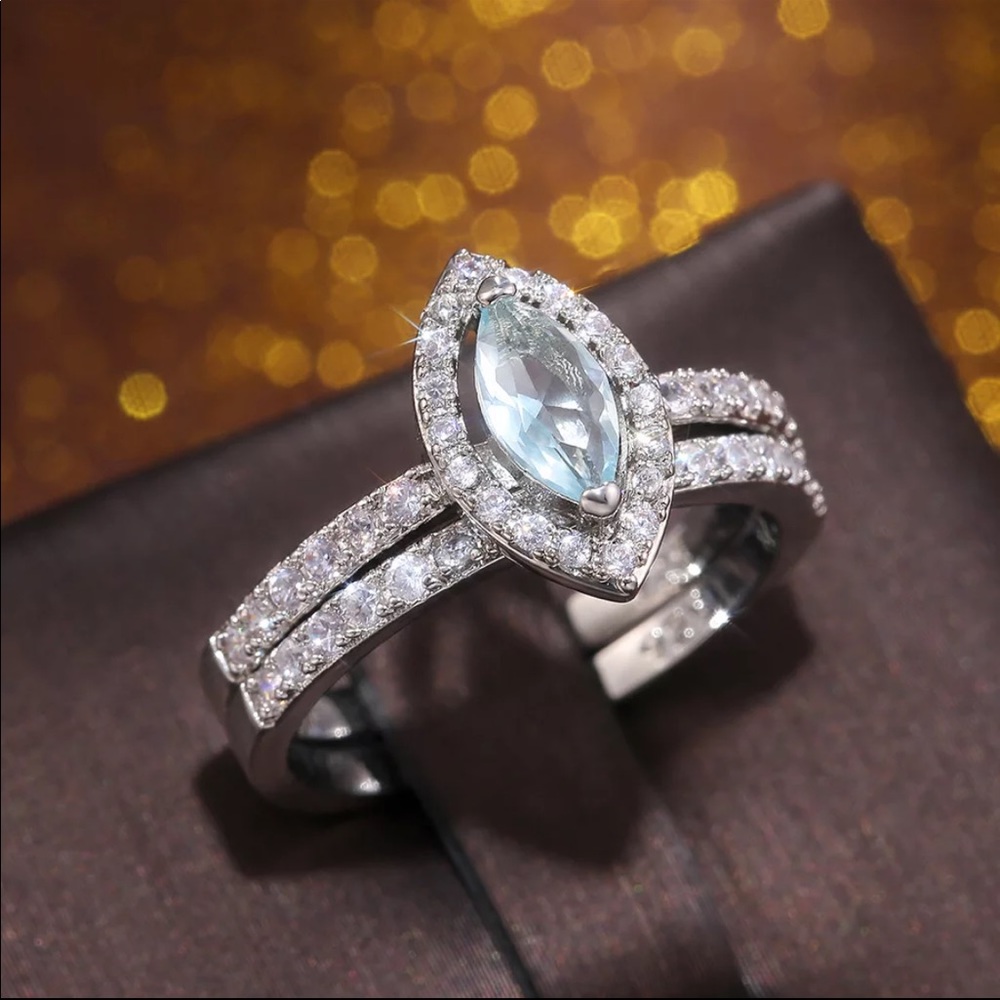 New Marquise Cut Women’s 925 Silver Ring - Picture 2 of 6